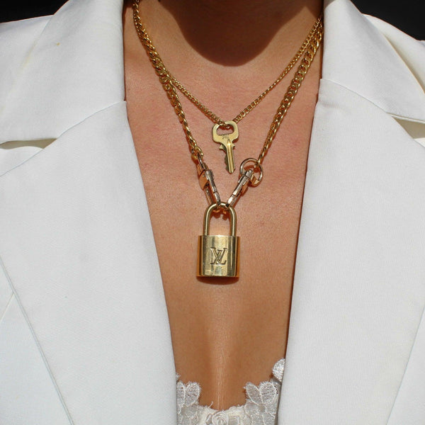 Louis Vuitton Padlock Necklace With Double Layer Chain