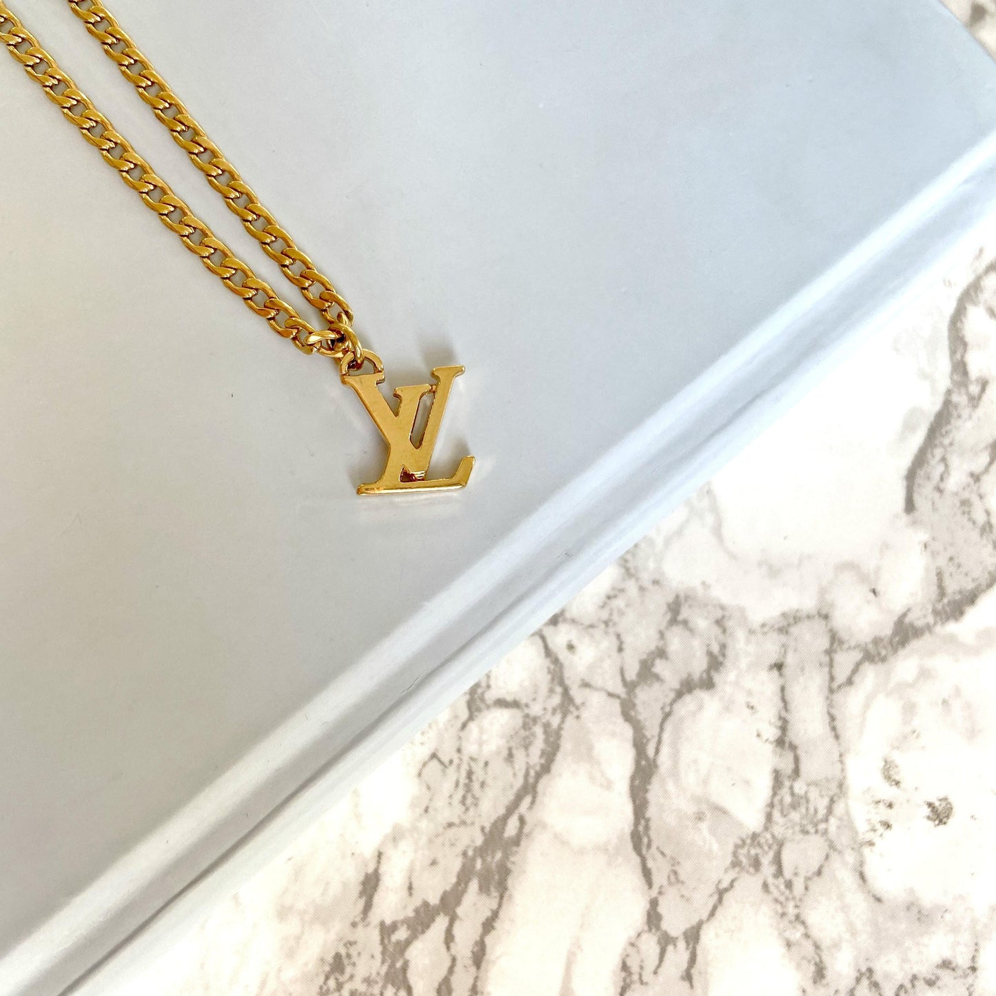 Authentic Louis Vuitton Logo Pendant- Necklace - Boutique SecondLife