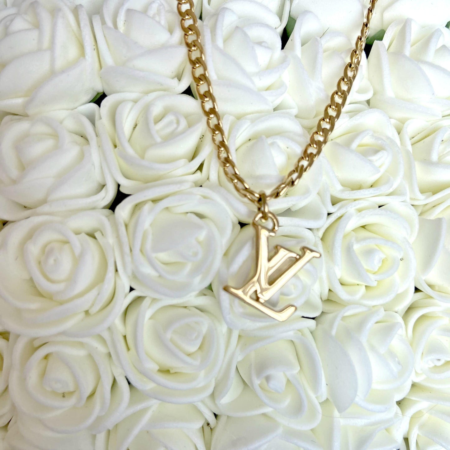 Authentic Louis Vuitton Logo Pendant- Necklace - Boutique SecondLife