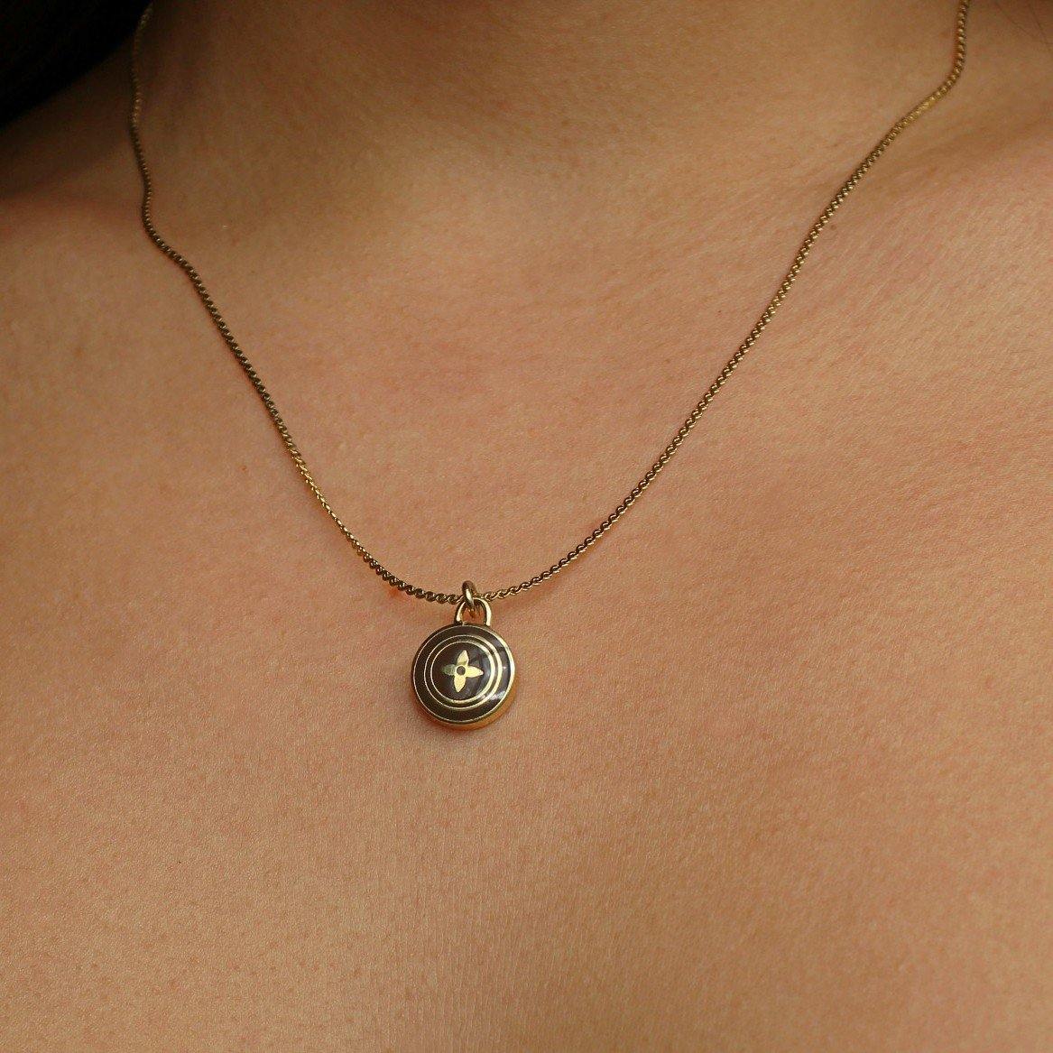 Authentic Louis Vuitton Chocolate Pendant Necklace - Boutique SecondLife