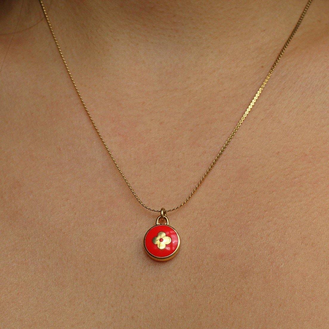 Authentic Louis Vuitton Red Pendant Pastilles Roses - Boutique SecondLife