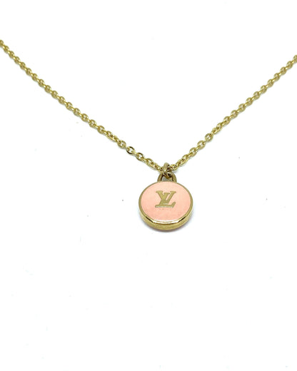 Authentic Louis Vuitton Logo Peach Pendant- Necklace - Boutique SecondLife