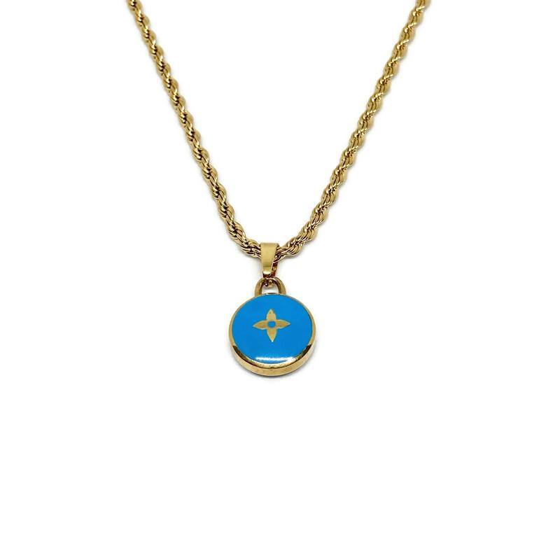 Authentic Louis Vuitton Blue Pendant- Necklace Pastilles Pendant - Boutique SecondLife