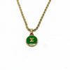 Authentic Louis Vuitton Logo Green Pendant- Necklace - Boutique SecondLife