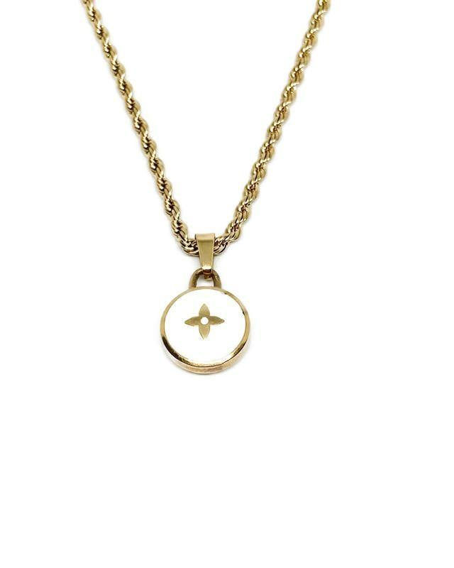 Authentic Louis Vuitton White Pendant- Necklace - Boutique SecondLife