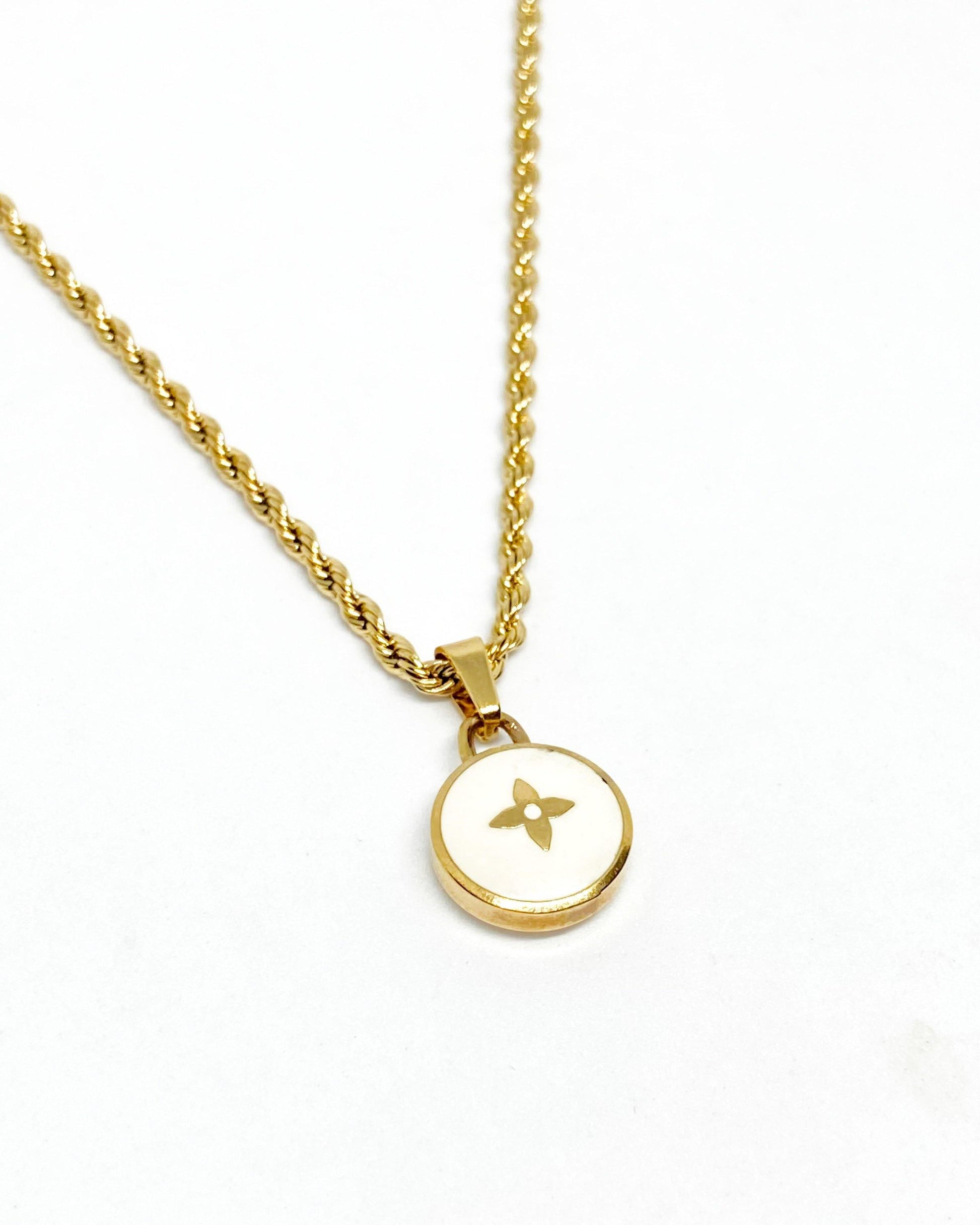 Authentic Louis Vuitton White Pendant- Necklace - Boutique SecondLife