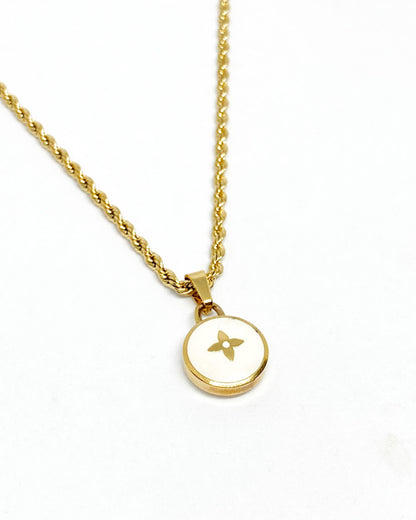 Authentic Louis Vuitton White Pendant- Necklace - Boutique SecondLife