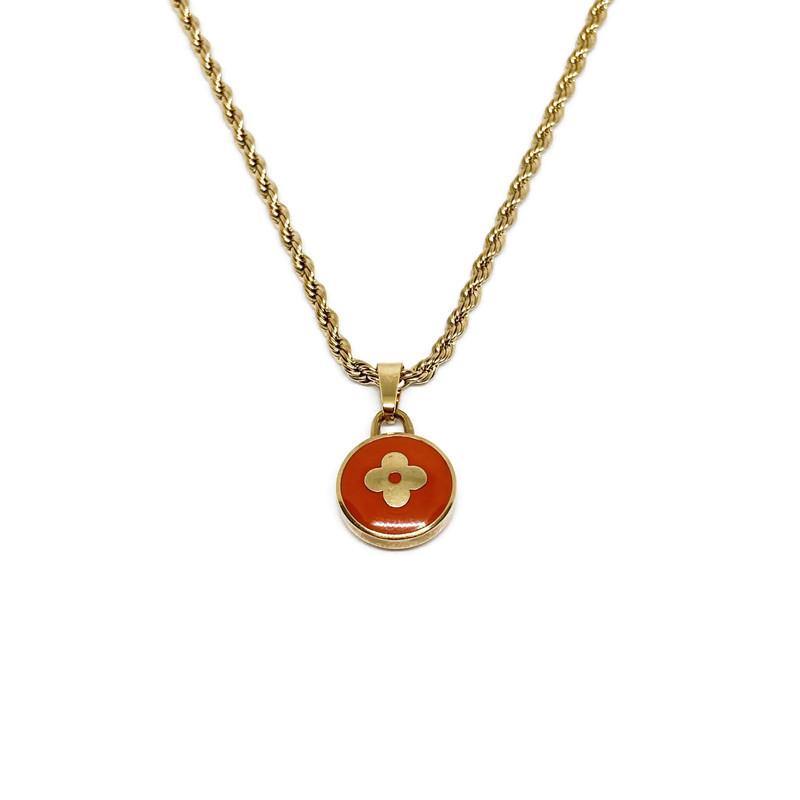 Authentic Louis Vuitton Tangerine Pendant- Necklace - Boutique SecondLife