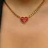 Repurposed Authentic Prada Red Heart tag - Necklace - Boutique SecondLife