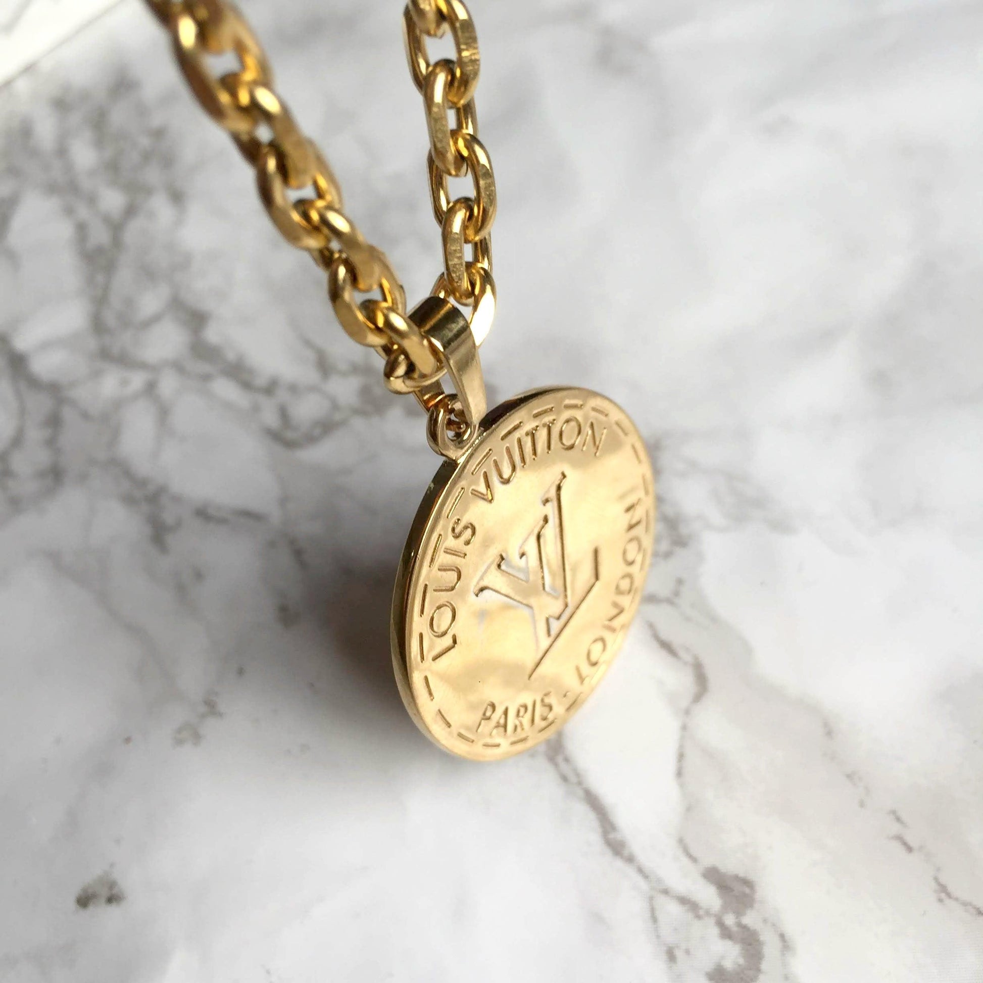 Authentic Louis Vuitton Large Round - Reworked Necklace - Boutique SecondLife