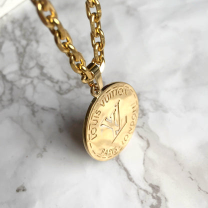 Authentic Louis Vuitton Large Round - Reworked Necklace - Boutique SecondLife