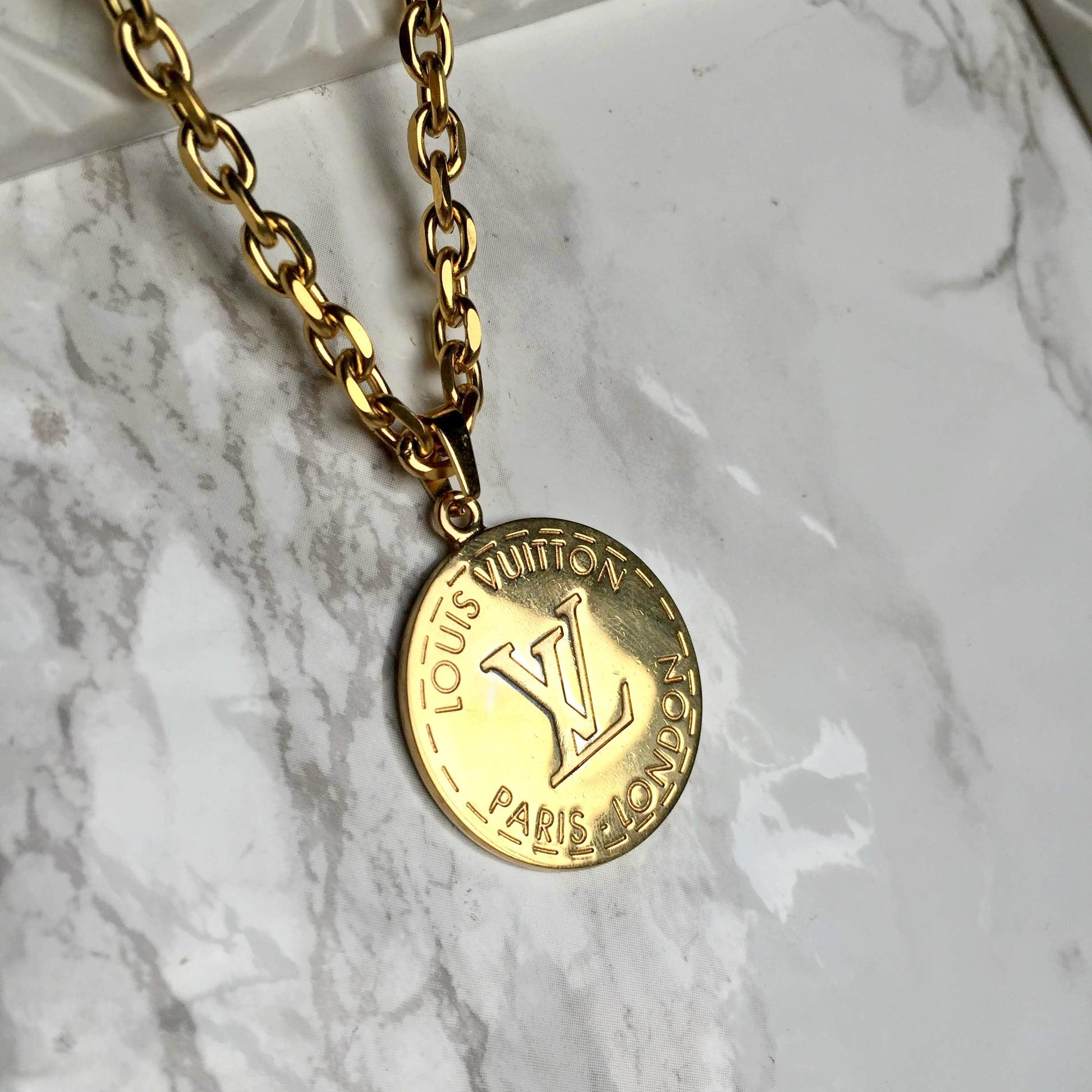 Authentic Louis Vuitton Large Round - Reworked Necklace - Boutique SecondLife