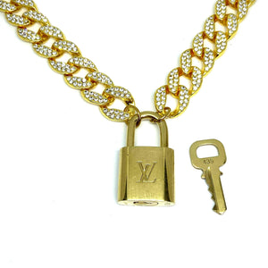 Louis Vuitton Padlock with Rhinestone 'Hip Hop' Necklace - Boutique SecondLife