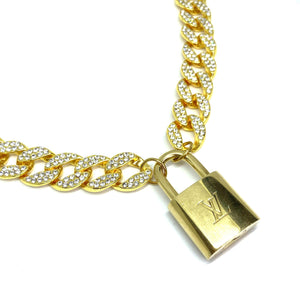 Louis Vuitton Padlock with Rhinestone 'Hip Hop' Necklace - Boutique SecondLife