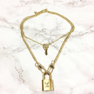 Louis Vuitton Padlock Necklace with Double Chain For Him - Boutique SecondLife