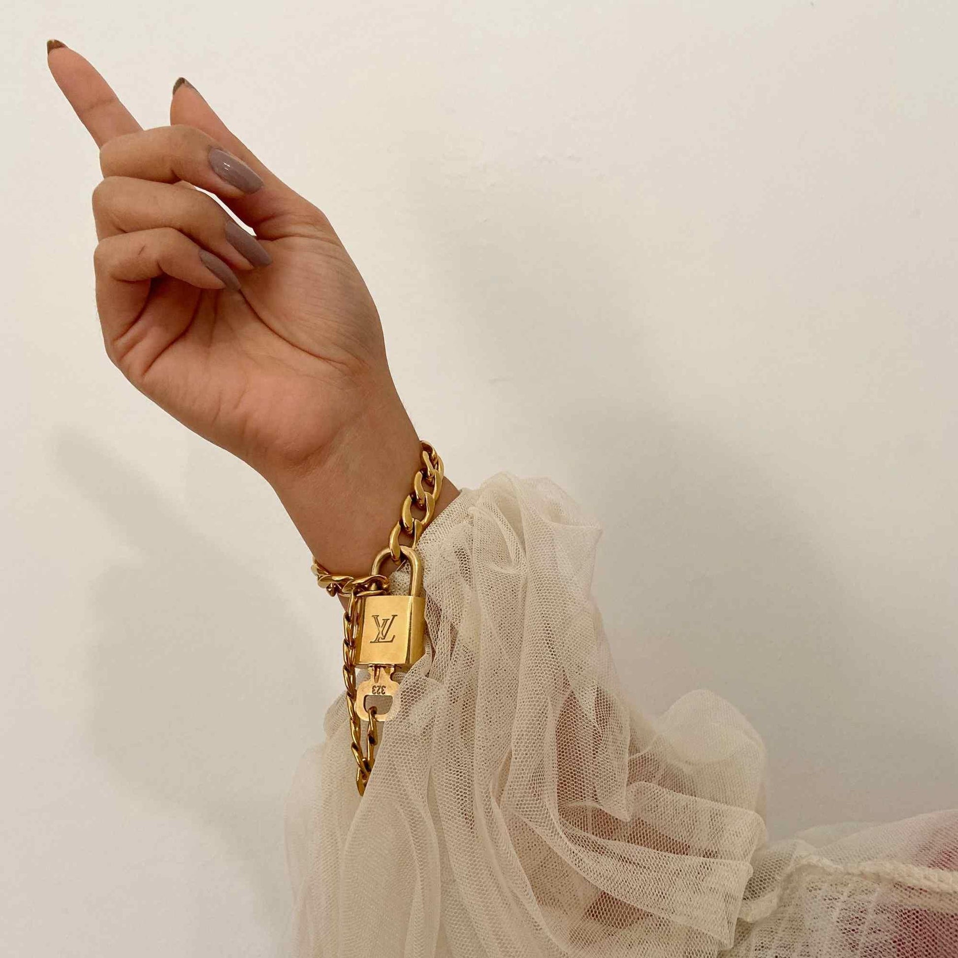 Louis Vuitton Padlock with Chain Bracelet - Boutique SecondLife