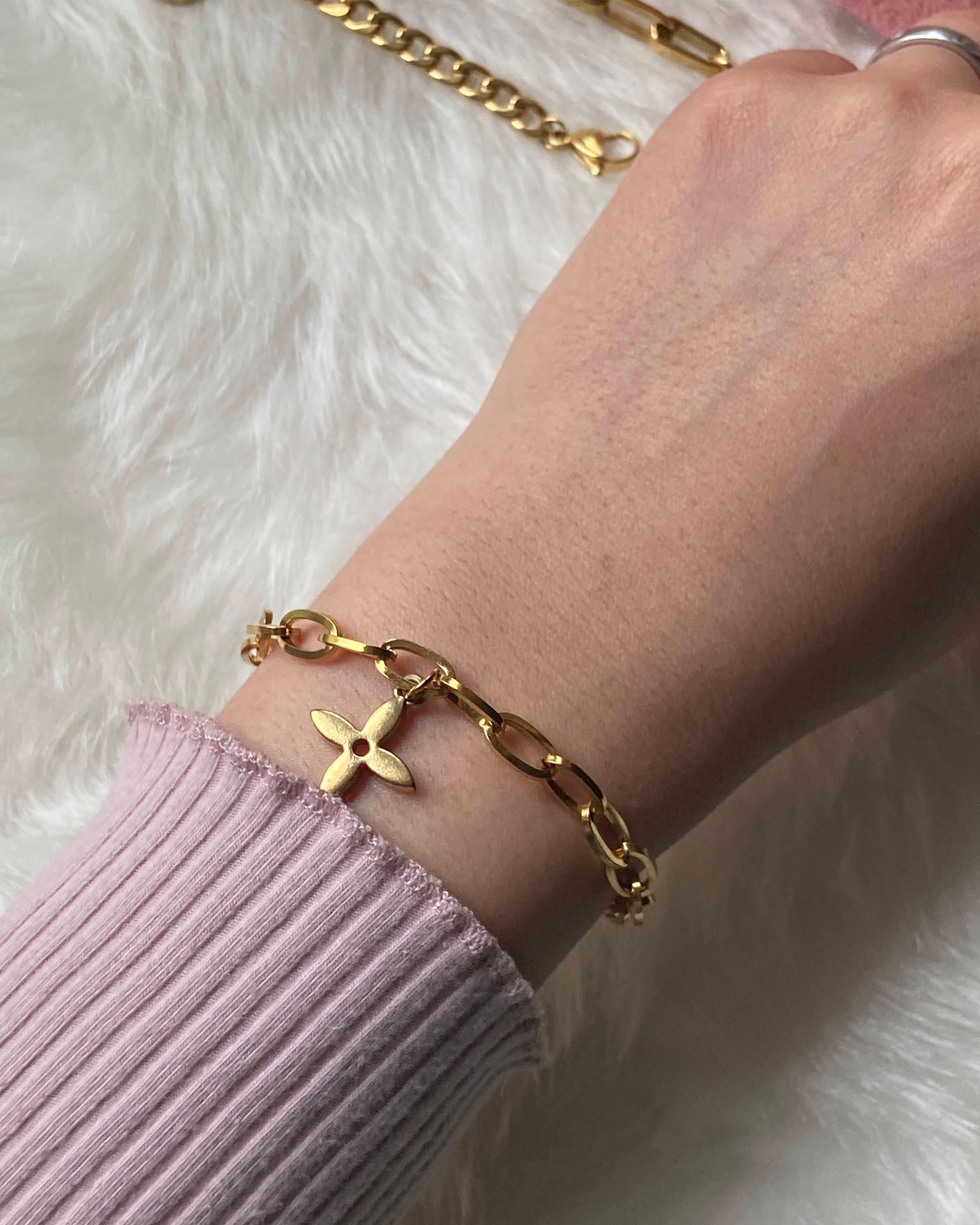 Authentic Louis Vuitton Pendant Flower Reworked Bracelet - Boutique SecondLife