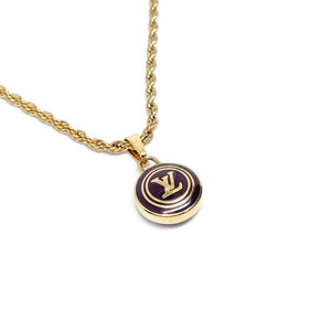 Authentic Louis Vuitton Logo Pastilles Pendant Necklace - Boutique SecondLife