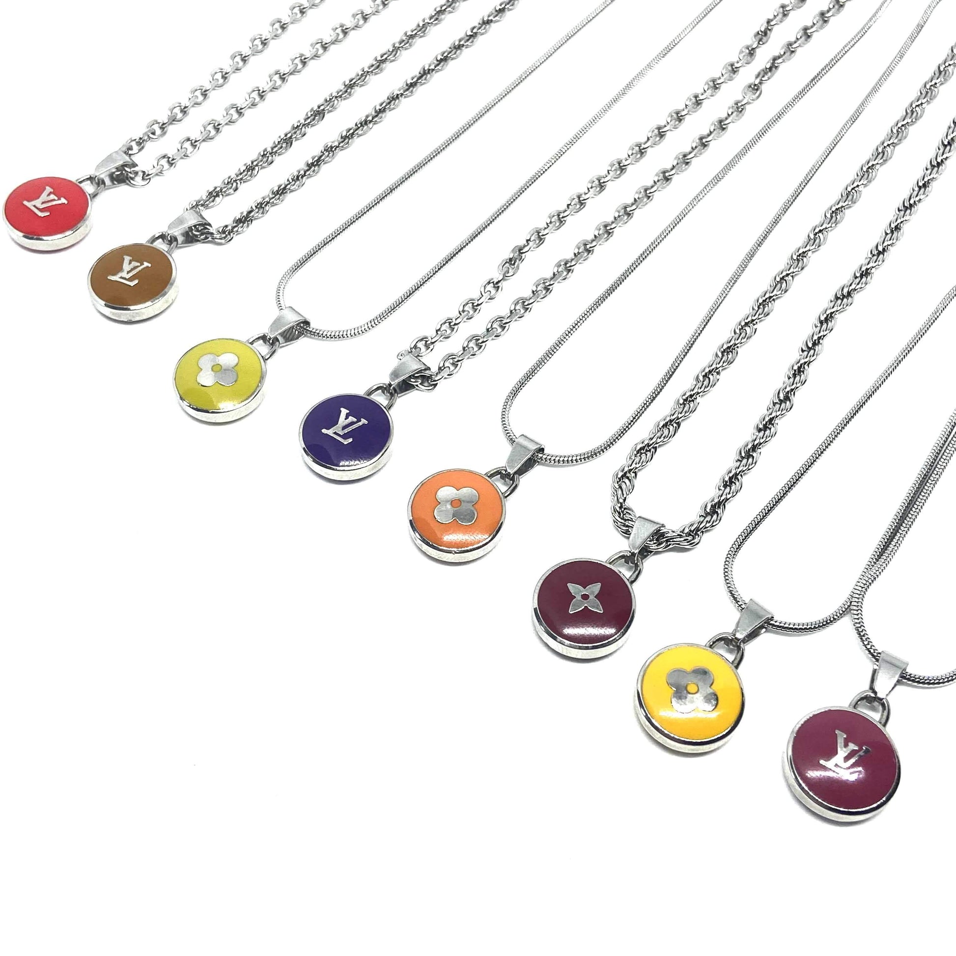 Authentic Louis Vuitton Orange Pendant Reworked Necklace - Boutique SecondLife