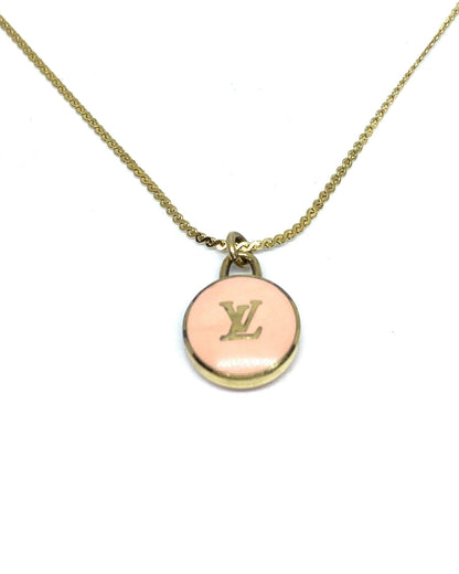 Authentic Louis Vuitton Logo Peach Pendant- Necklace - Boutique SecondLife