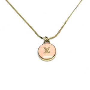 Authentic Louis Vuitton Logo Peach Pendant- Necklace - Boutique SecondLife