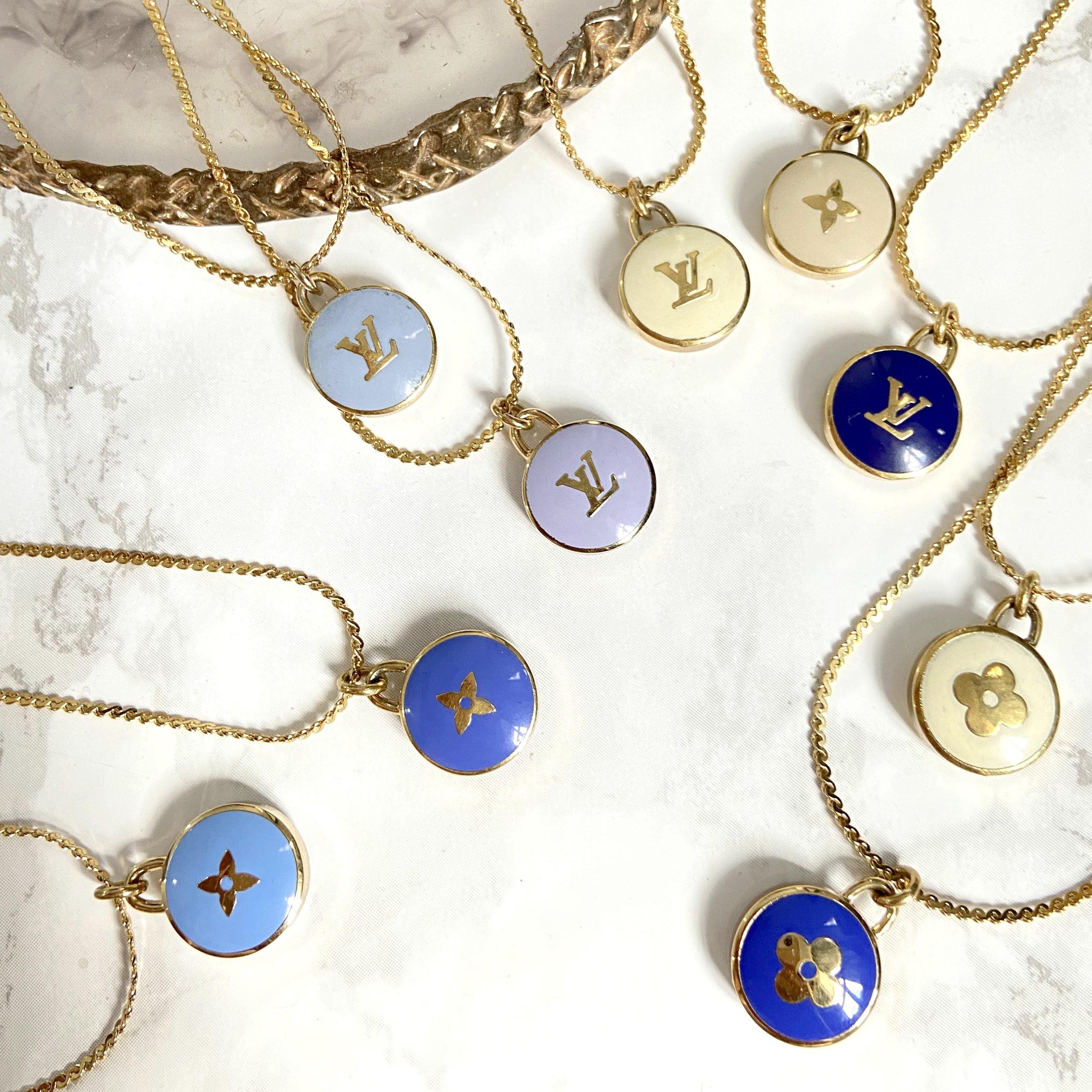 Louis Vuitton charms x 2 (two) Individual re purposed Charms, blue cord  necklace