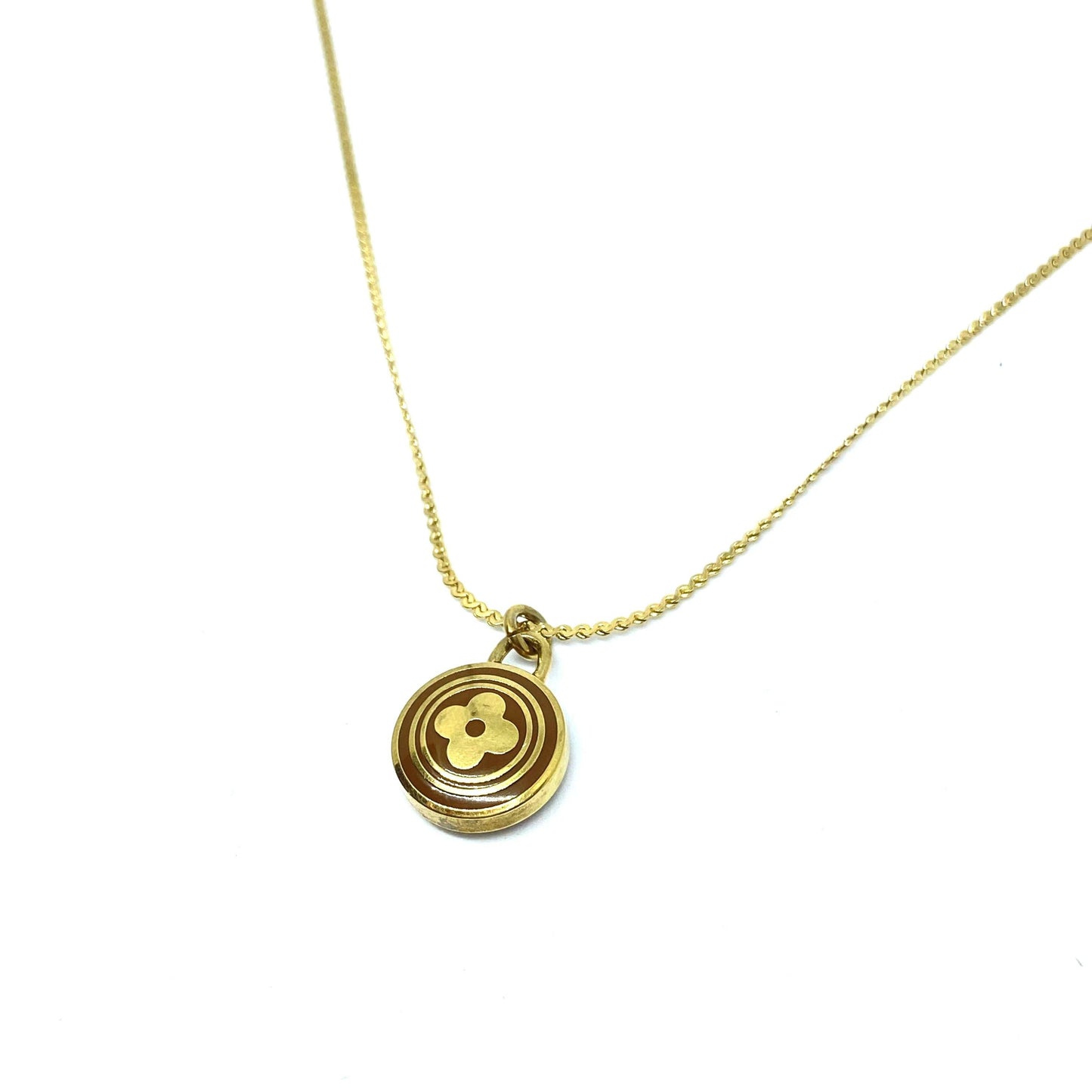 Authentic Louis Vuitton Siena Flower Pendant Necklace - Boutique SecondLife