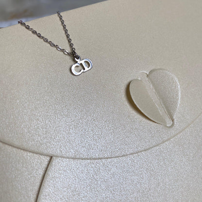 Authtentic Dior Silver mini tag C.D  Reworked Necklace - Boutique SecondLife