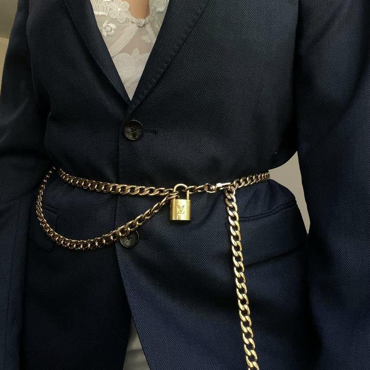 Waist Chain Belt Double Strand with Padlock-NO KEY - Boutique SecondLife