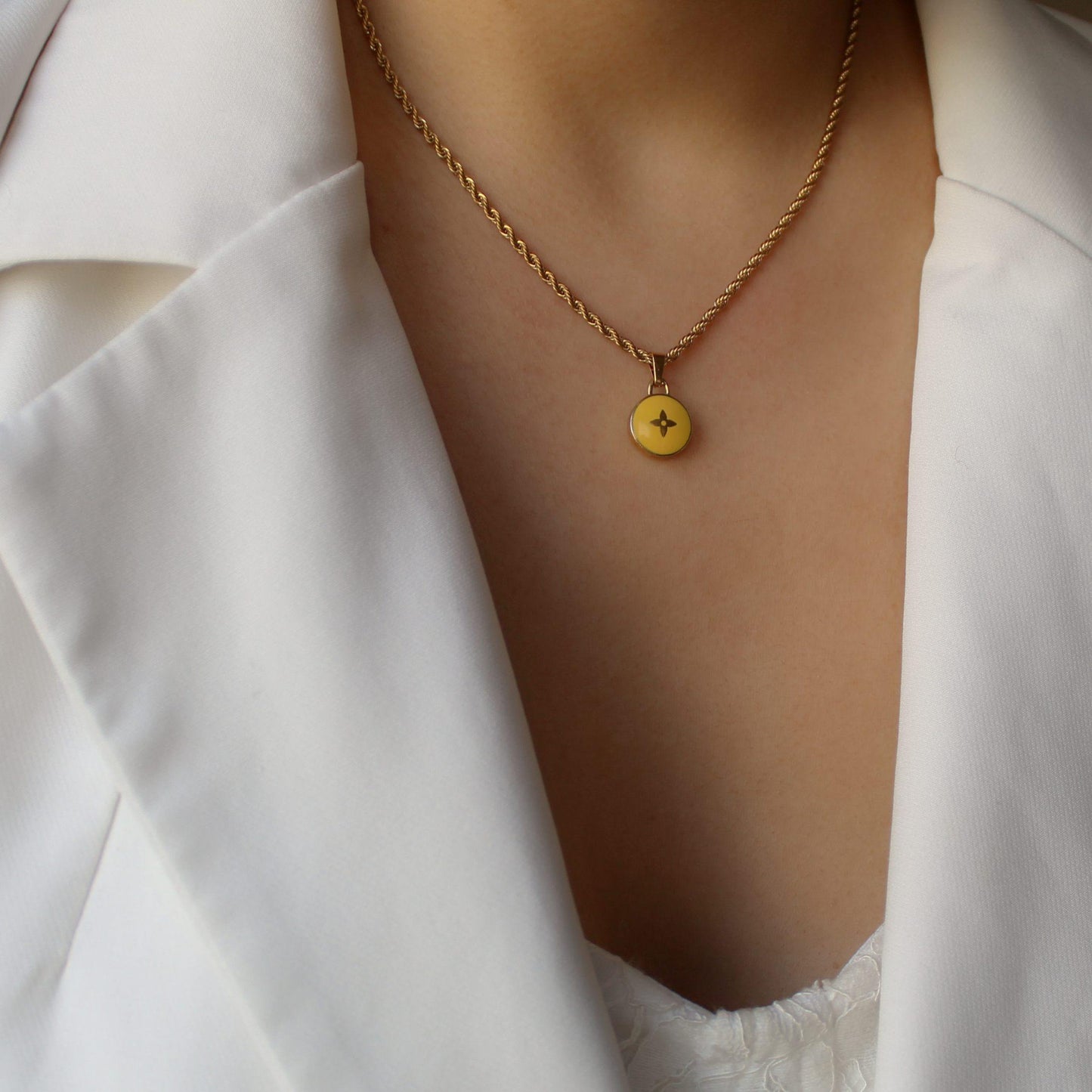 Authentic Louis Vuitton Yellow Pendant- Necklace - Boutique SecondLife