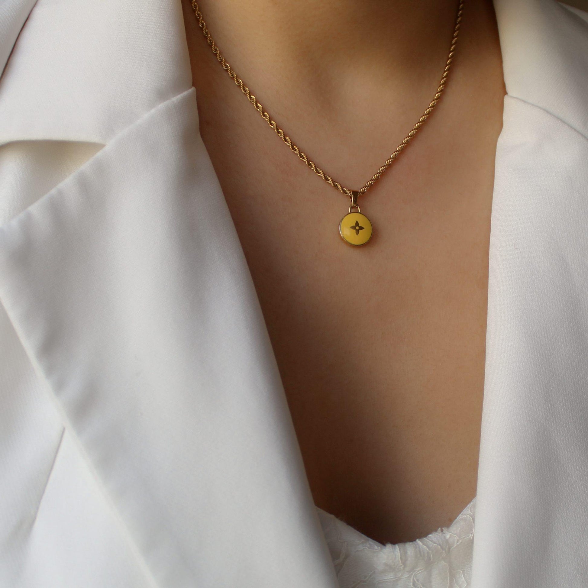 Authentic Louis Vuitton Yellow Pendant- Necklace - Boutique SecondLife