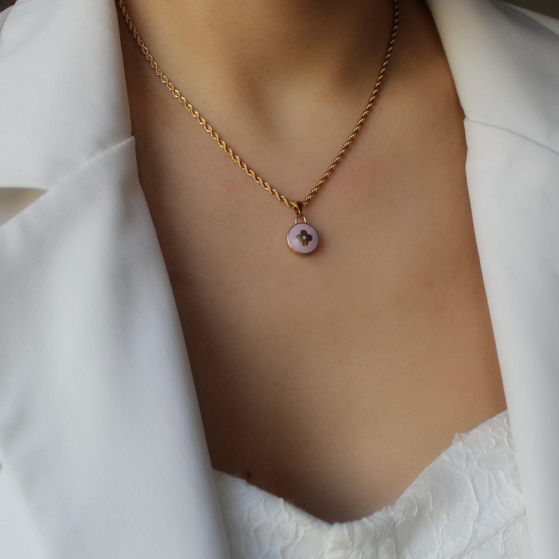 Authentic Louis Vuitton Purple Pendant- Necklace - Boutique SecondLife