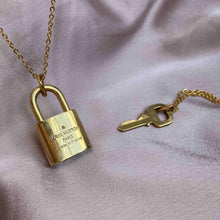 Load image into Gallery viewer, Louis Vuitton Padlock Necklace with Double Layer Chain - Boutique SecondLife