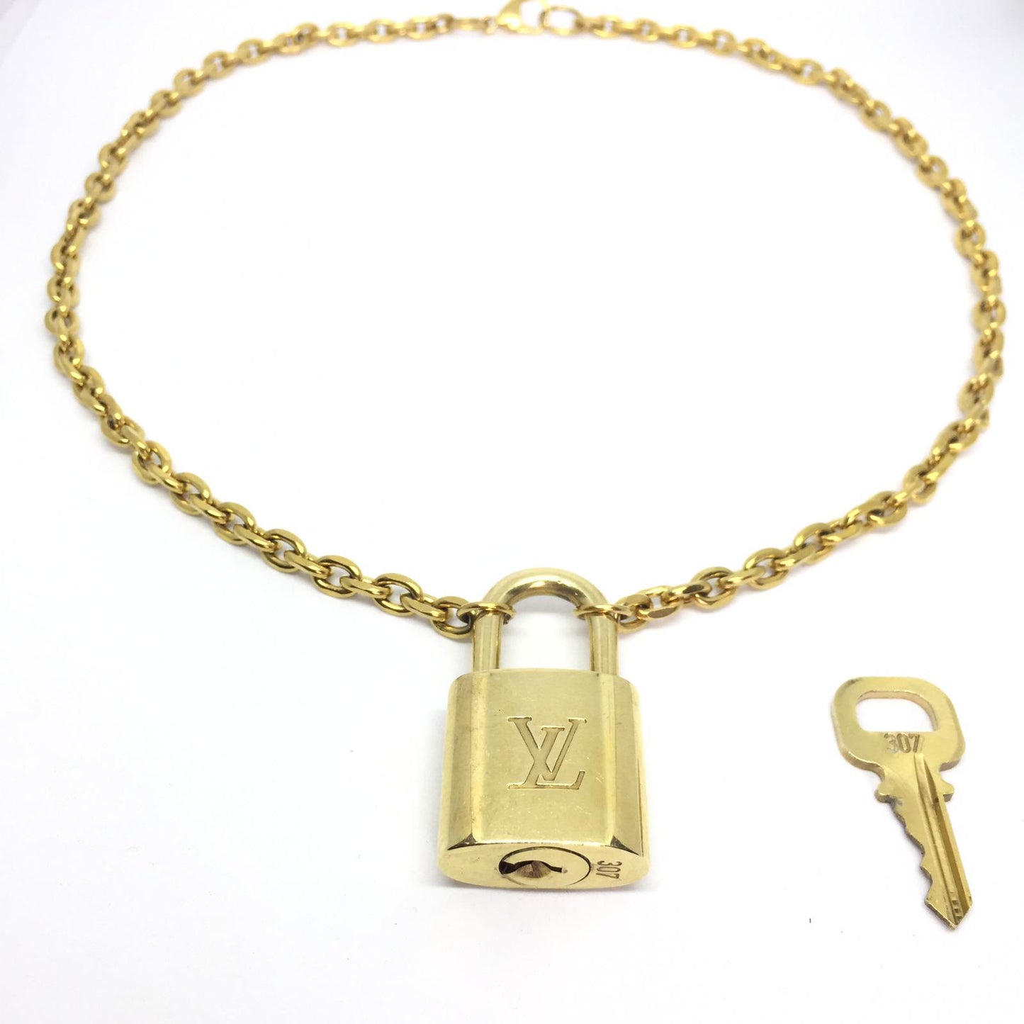 Louis Vuitton Padlock with Rolo Chain Necklace - Boutique SecondLife