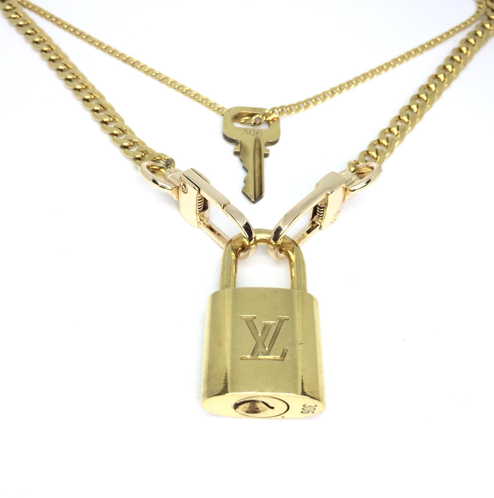 Louis Vuitton Padlock Necklace with Double Chain - Boutique SecondLife
