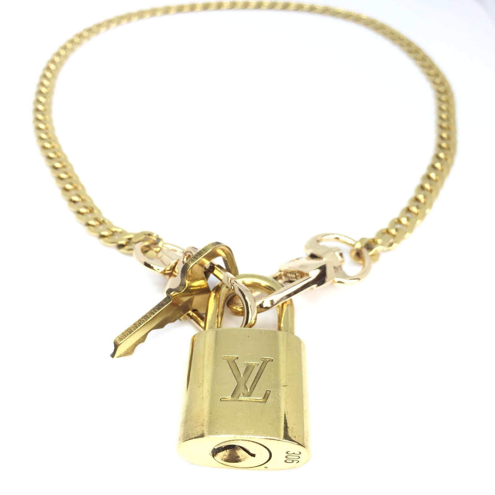 Padlock with Key Necklace with Cuban Chain - Boutique SecondLife