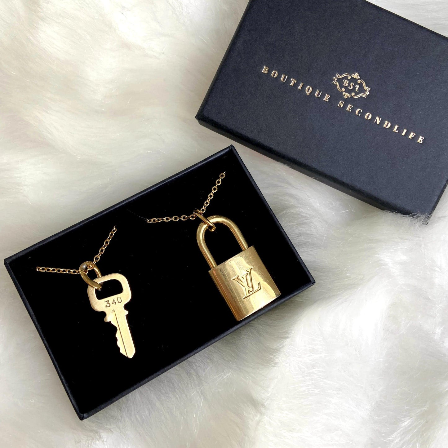 Louis Vuitton Padlock Necklace with Double Layer Chain - Boutique SecondLife