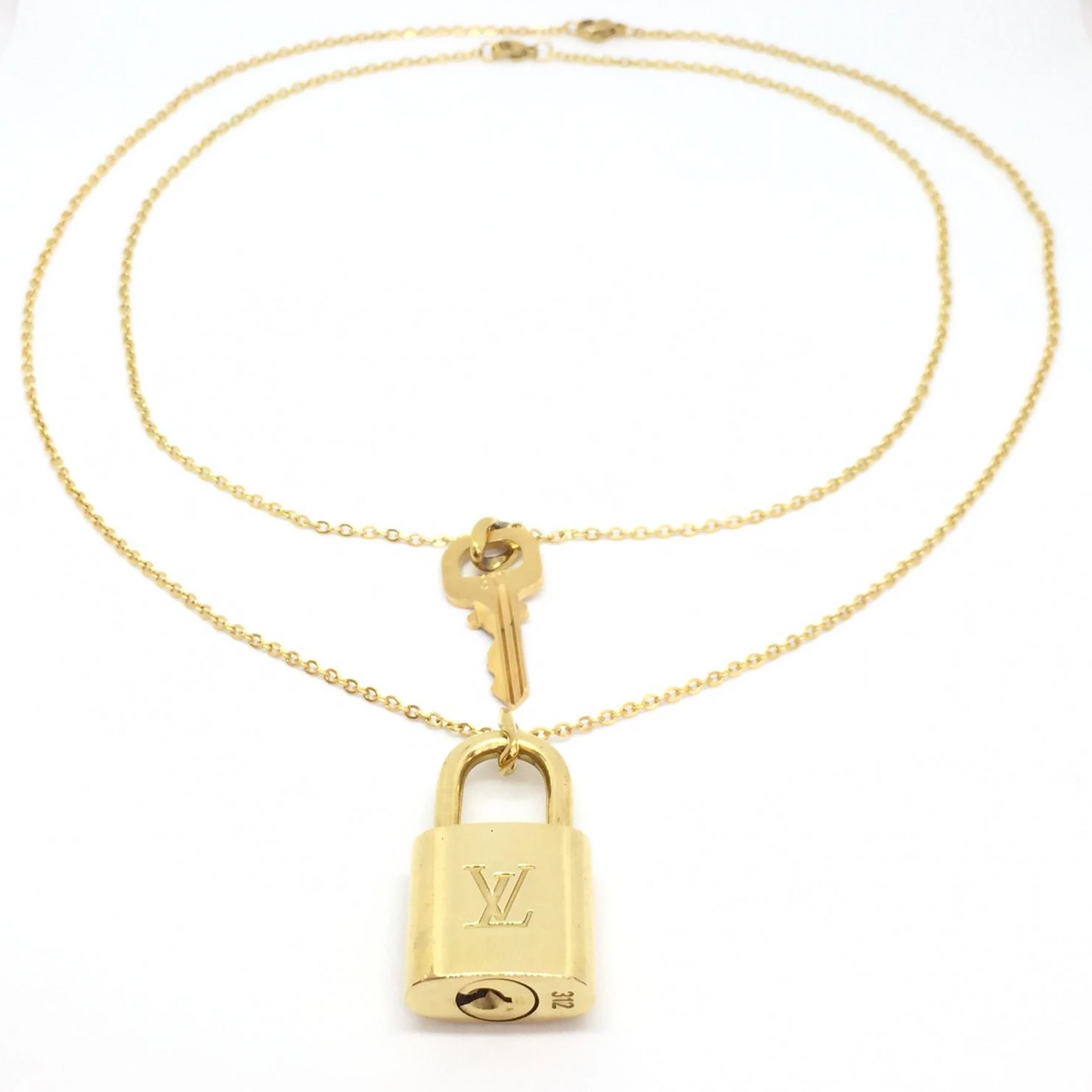 Louis Vuitton Padlock Necklace with Double Layer Chain - Boutique SecondLife