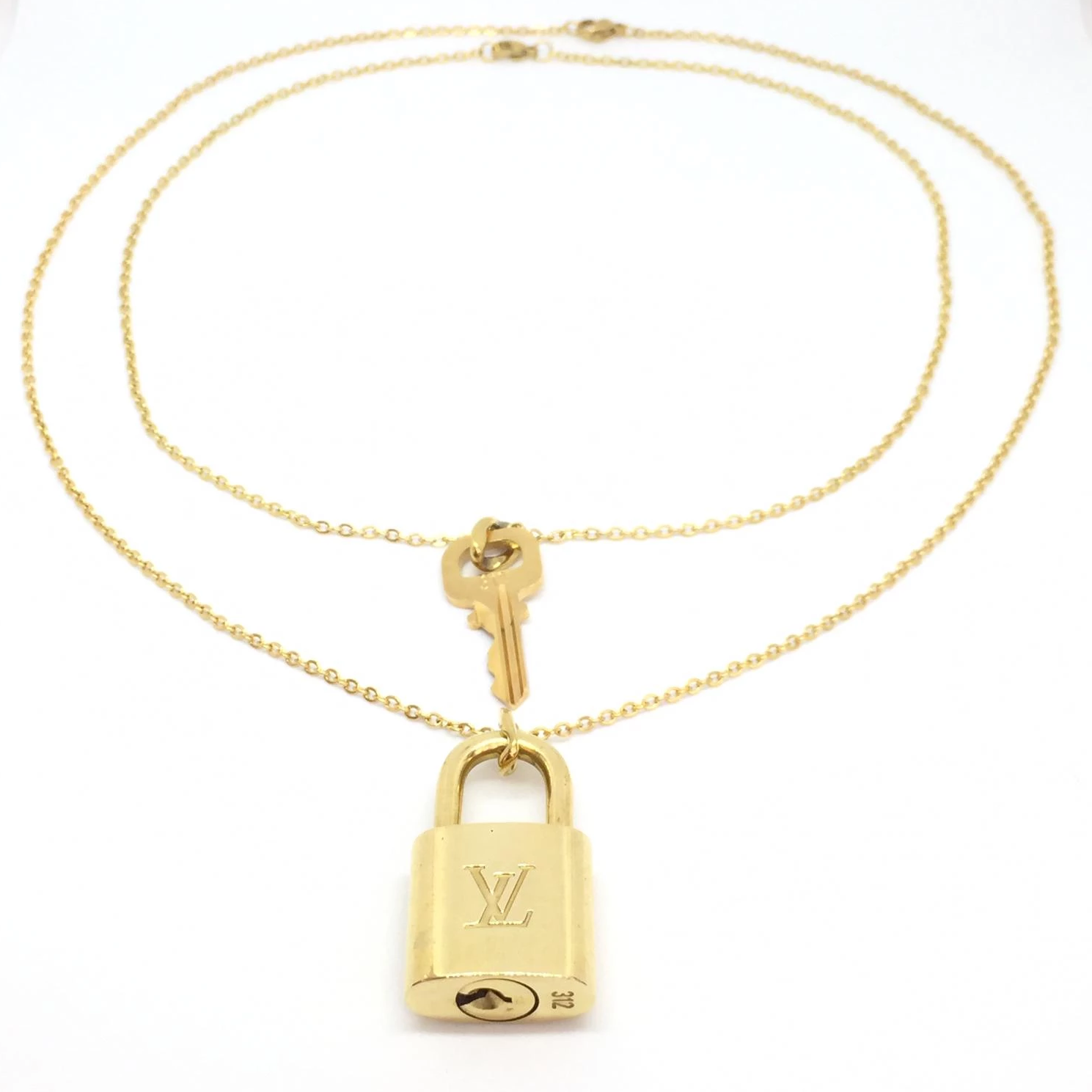 Louis Vuitton Padlock Necklace with Double Layer Chain - Boutique SecondLife