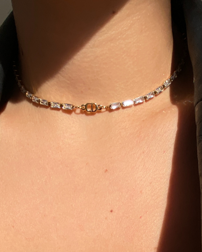 Authentic Mini CD Dior pendant- Reworked Diamante Choker