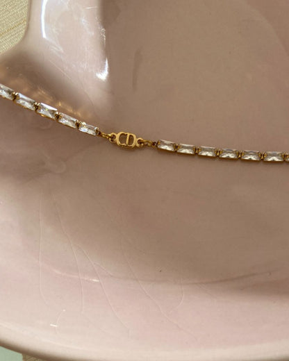 Authentic Mini CD Dior pendant- Reworked Diamante Choker