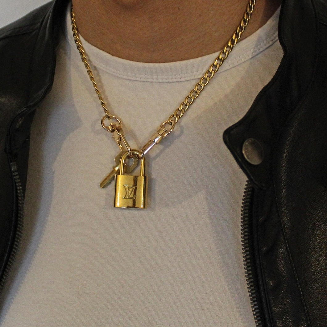 Louis Vuitton Padlock Necklace with Double Chain For Him