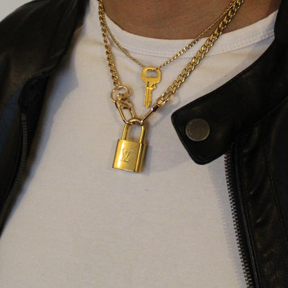 Louis Vuitton Padlock Necklace with Double Chain For Him - Boutique SecondLife