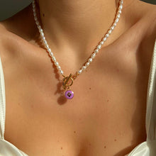 Load image into Gallery viewer, Authentic Louis Vuitton Purple Pendant Pastilles- Pearls Necklace