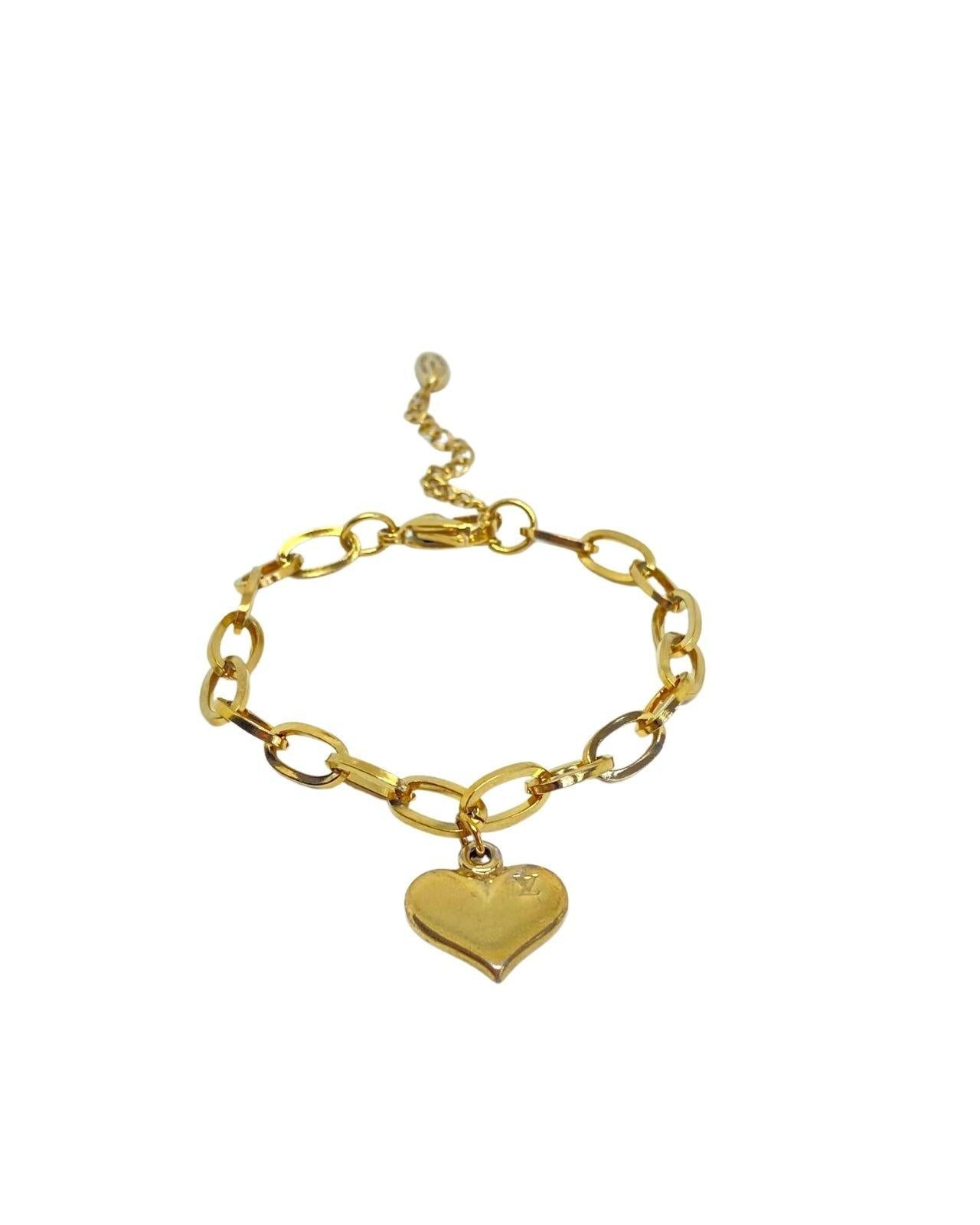 Authentic Louis Vuitton Pendant Heart - Repurposed Bracelet - Boutique SecondLife