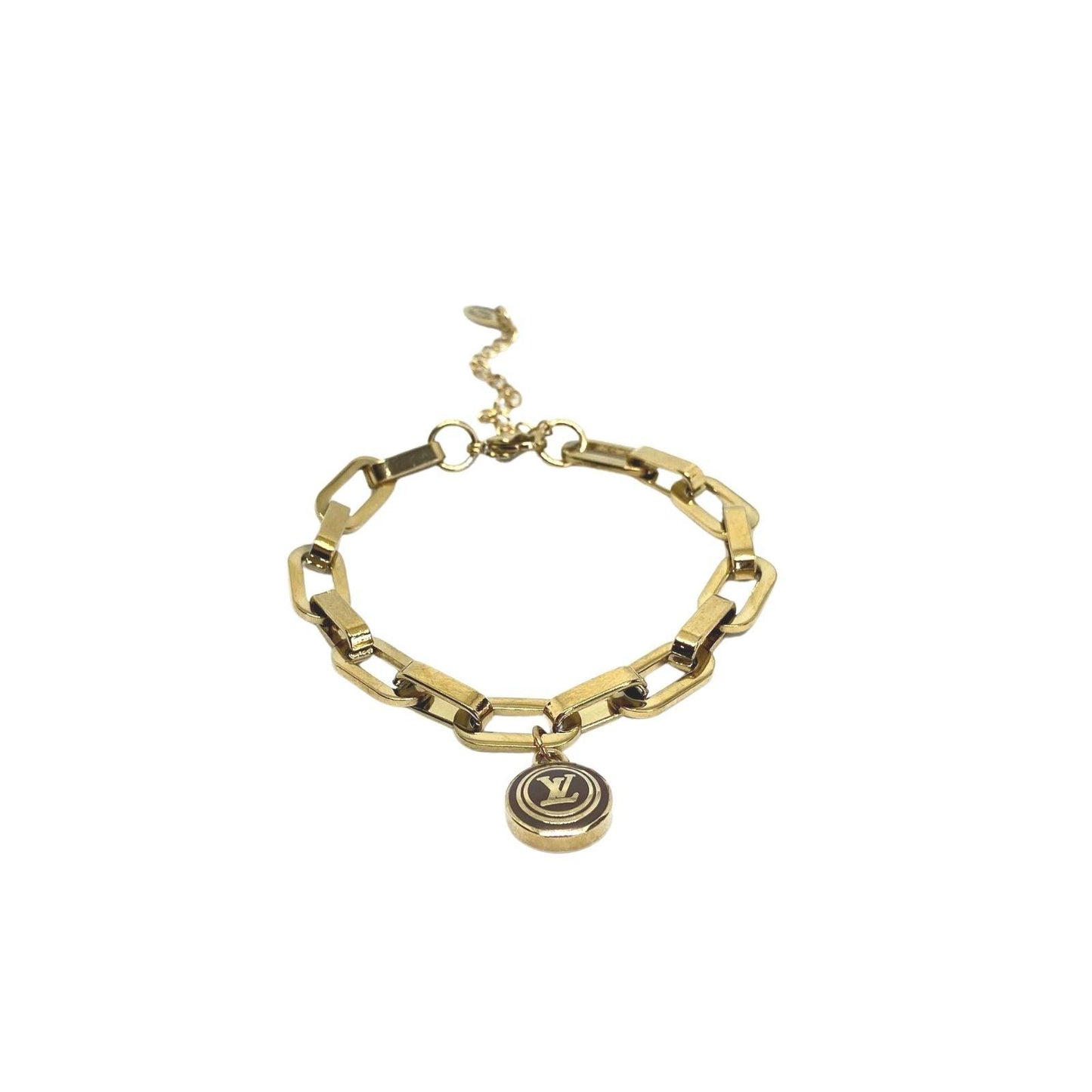 Authentic Louis Vuitton Logo Pendant - Repurposed Bracelet - Boutique SecondLife