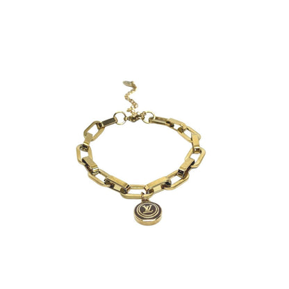 Authentic Louis Vuitton Logo Pendant - Repurposed Bracelet - Boutique SecondLife