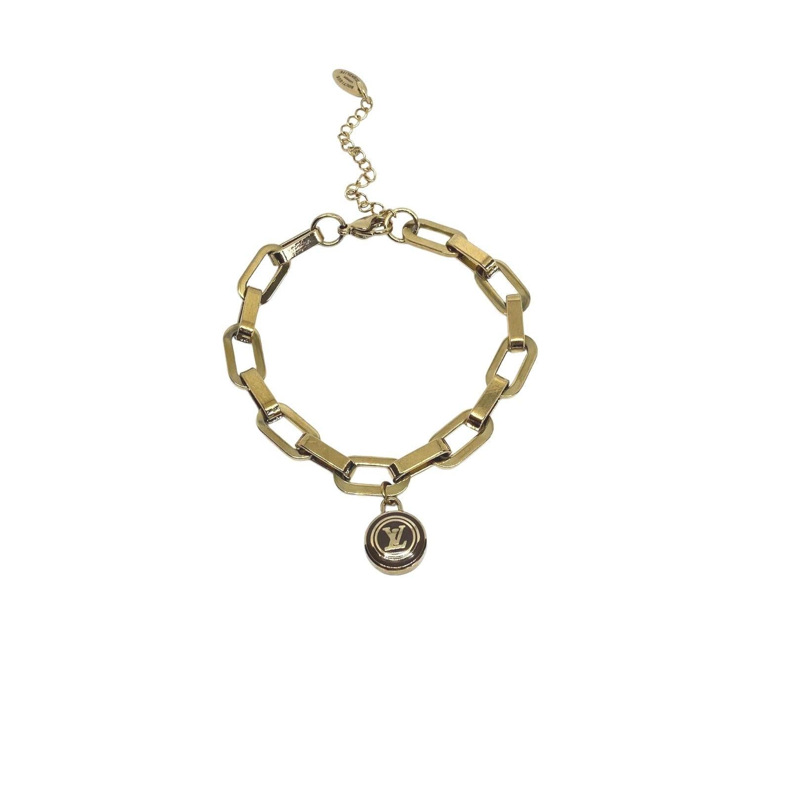 Authentic Louis Vuitton Logo Pendant - Repurposed Bracelet - Boutique SecondLife