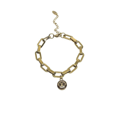 Authentic Louis Vuitton Logo Pendant - Repurposed Bracelet - Boutique SecondLife