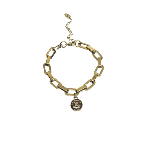 Authentic Louis Vuitton Logo Pendant - Repurposed Bracelet - Boutique SecondLife